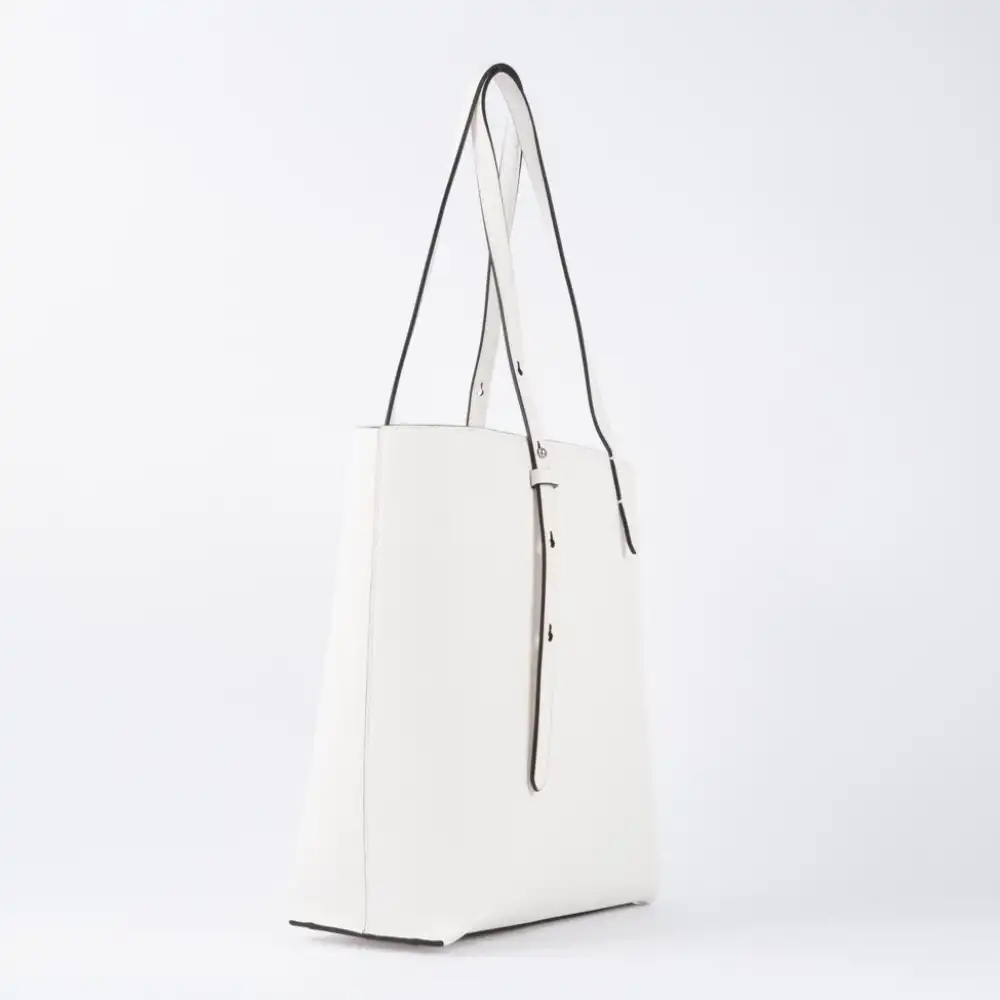 Sac a main femme Calvin Klein box n/s tote w/ zipper Blanc - ZESHOES