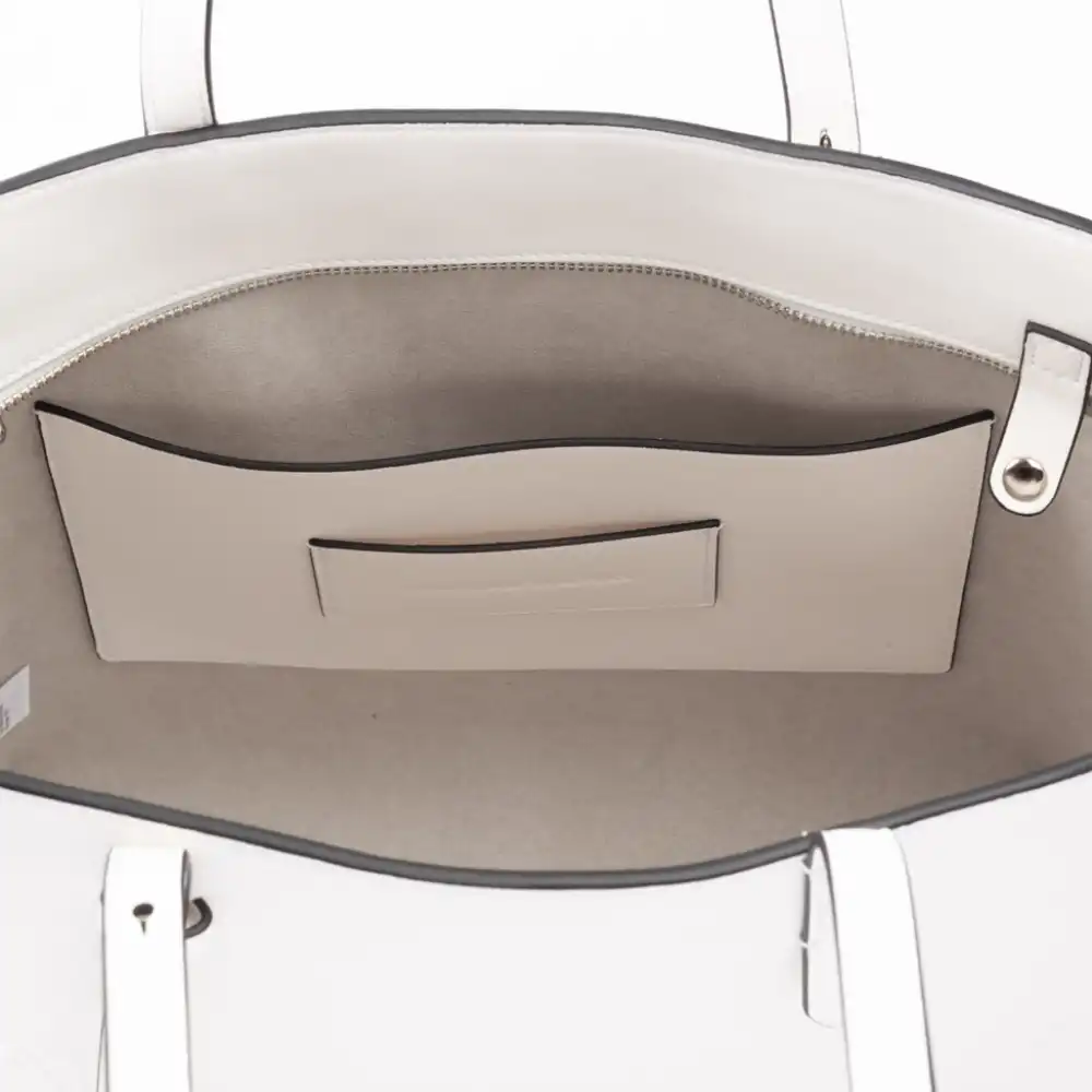 Sac a main femme Calvin Klein box n/s tote w/ zipper Blanc - ZESHOES