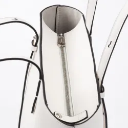 Sac a main femme Calvin Klein box n/s tote w/ zipper Blanc - ZESHOES