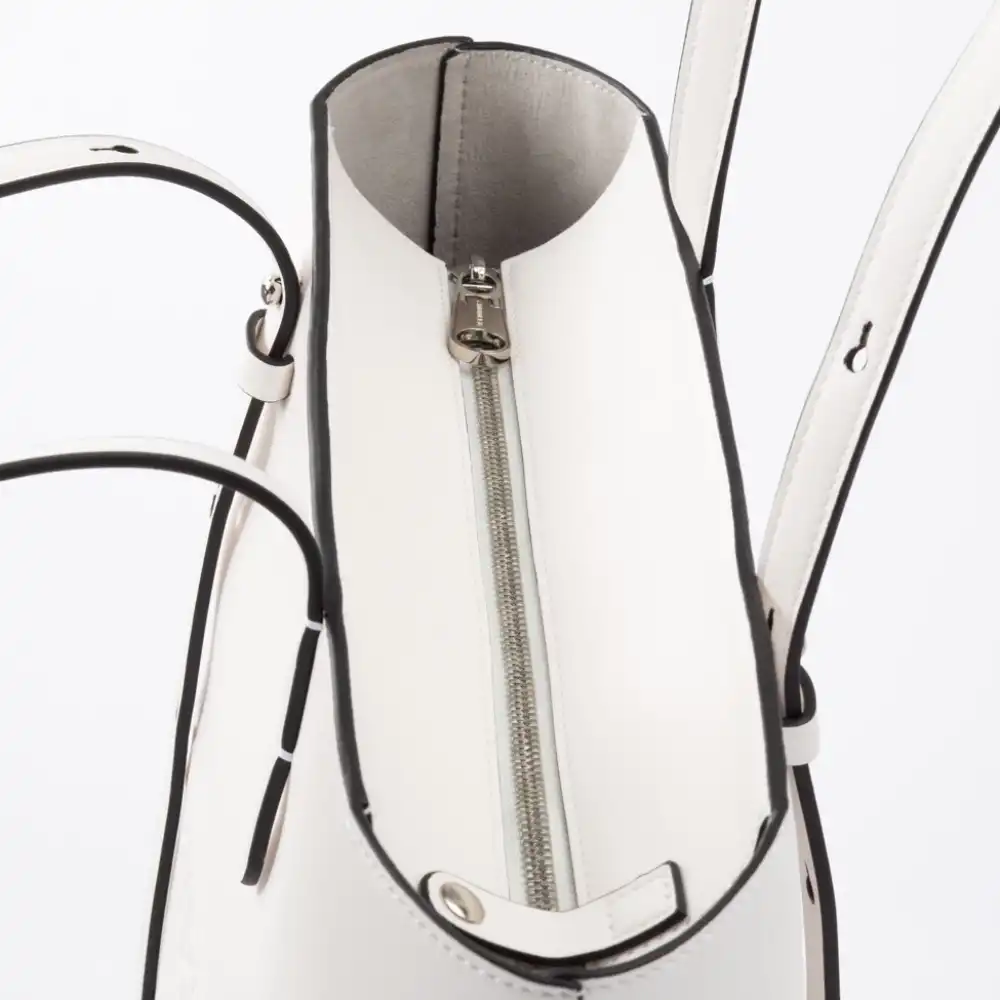 Sac a main femme Calvin Klein box n/s tote w/ zipper Blanc - ZESHOES