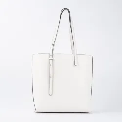 Sac a main femme Calvin Klein box n/s tote w/ zipper Blanc - ZESHOES