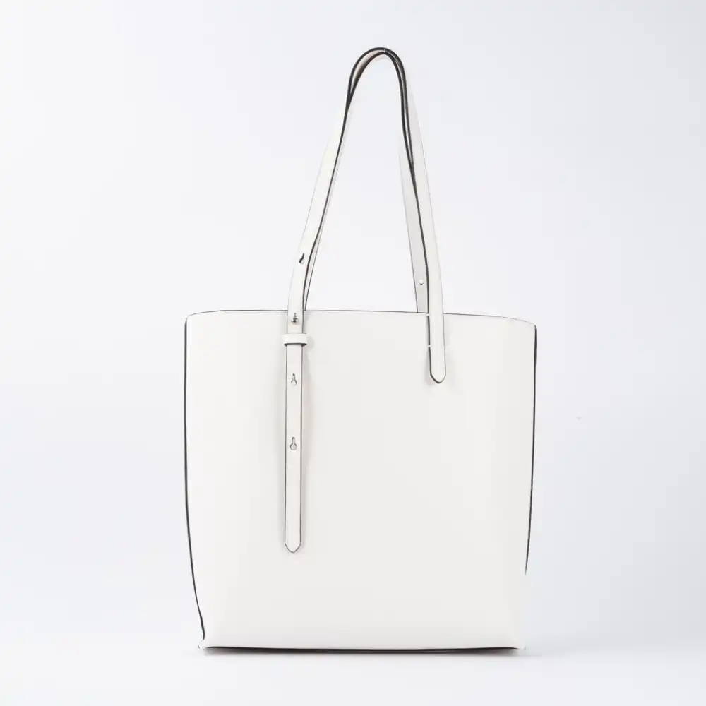 Sac a main femme Calvin Klein box n/s tote w/ zipper Blanc - ZESHOES