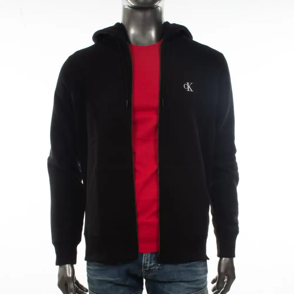 Sweat zippé homme Calvin Klein essential zip Noir