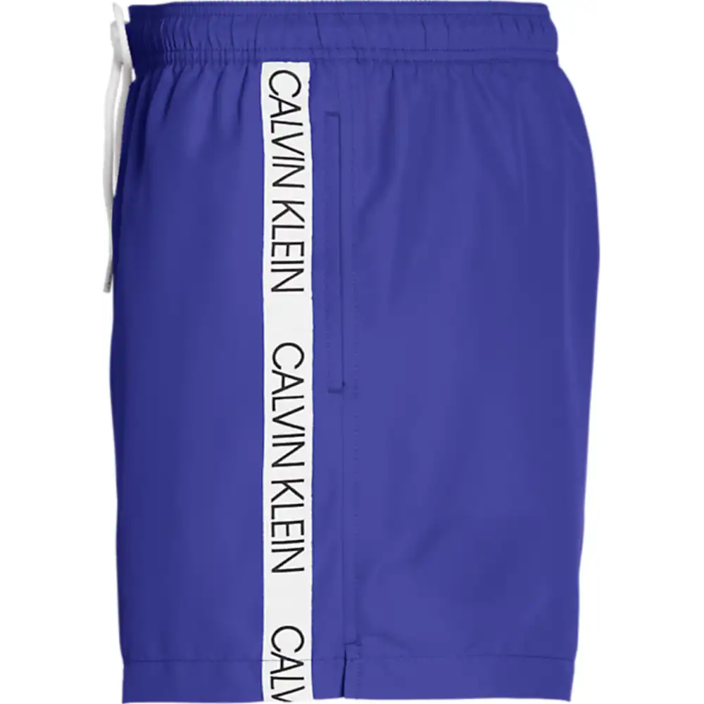 Short de bain homme Calvin Klein drawstring side logo Bleu - ZESHOES