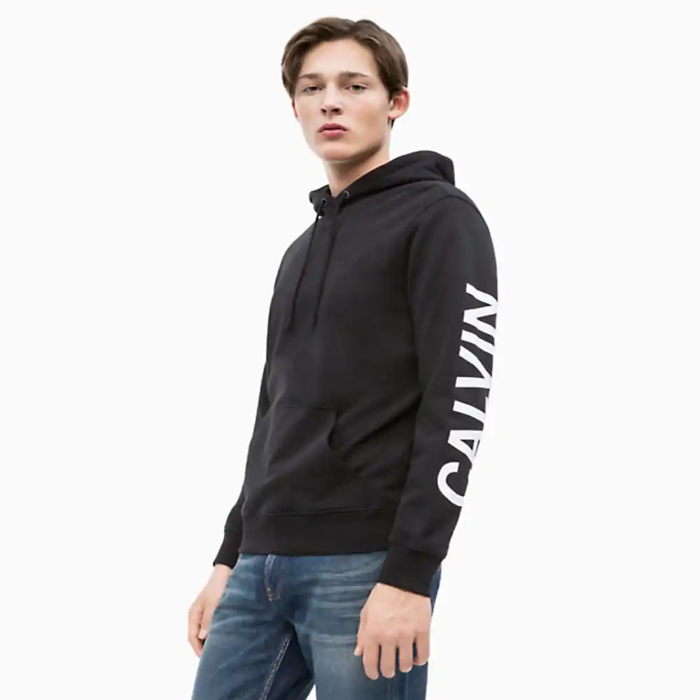 Sweat capuche homme Calvin Klein institutional back logo hoodie Noir