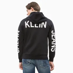 Sweat capuche homme Calvin Klein institutional back logo hoodie Noir
