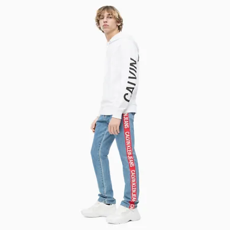 Produits victimes de leur succès Calvin Klein Blanc institutional back logo hoodie