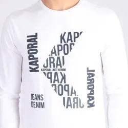 T shirt manche longue homme Kaporal gerlu white Blanc - ZESHOES
