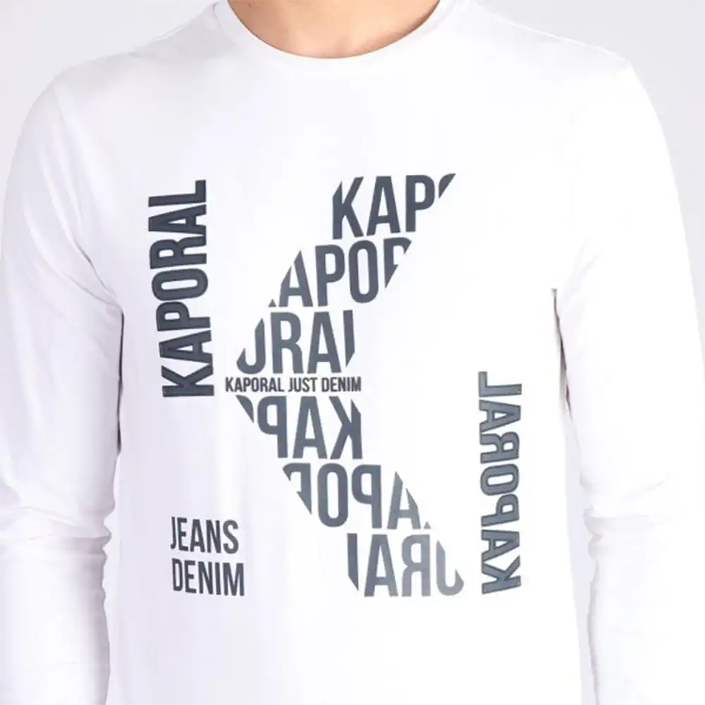 T shirt manche longue homme Kaporal gerlu white Blanc - ZESHOES