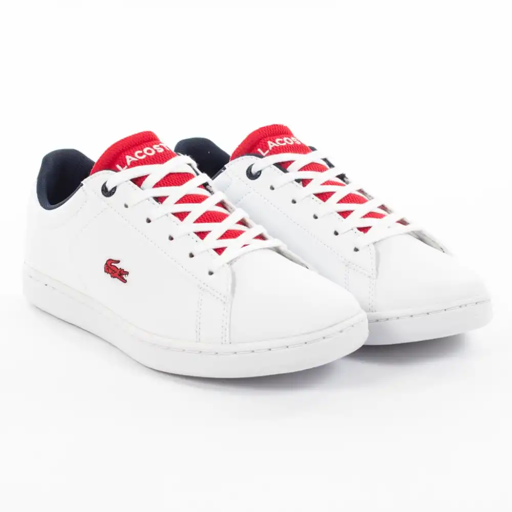 Basket basse garcon Lacoste carnaby evo120 Blanc