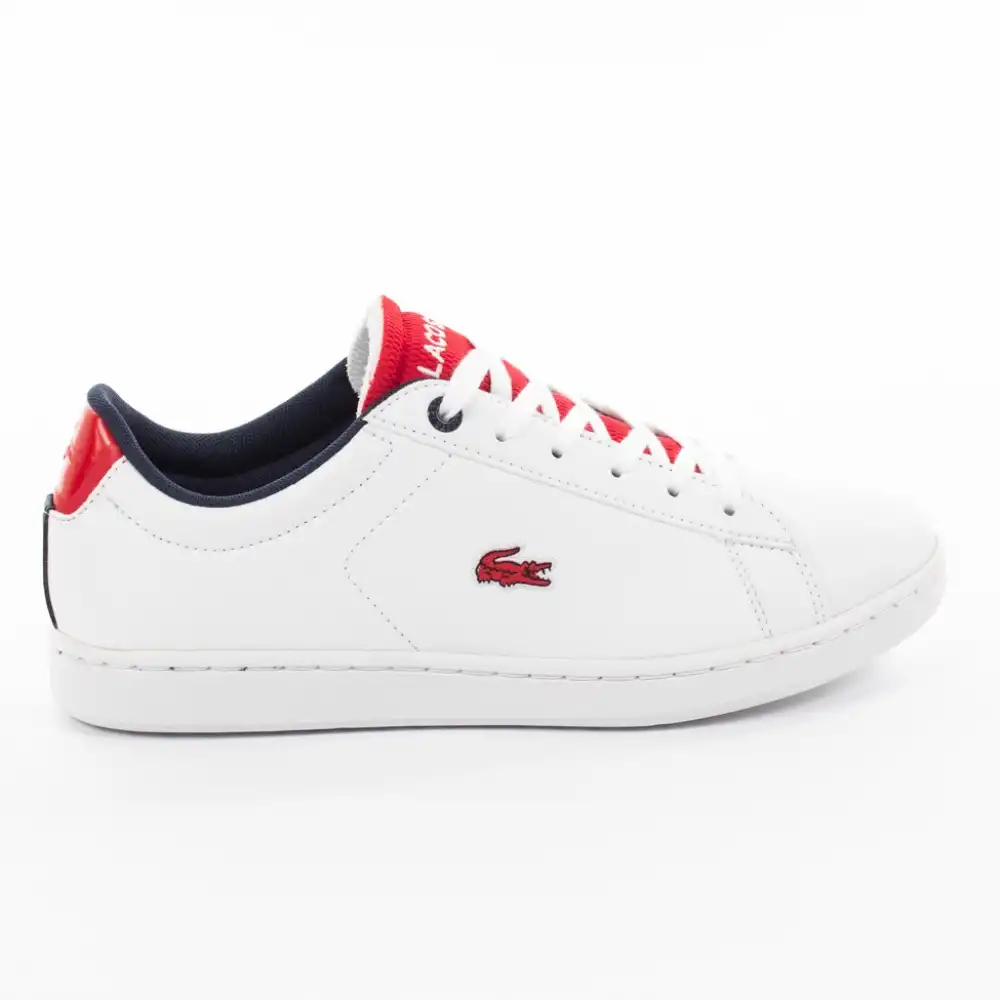 Basket basse garcon Lacoste carnaby evo120 Blanc