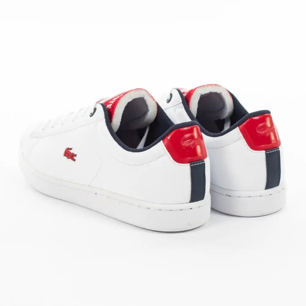 Basket basse garcon Lacoste carnaby evo120 Blanc