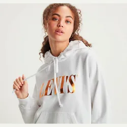 Sweat capuche femme Levis front logo Blanc - ZESHOES