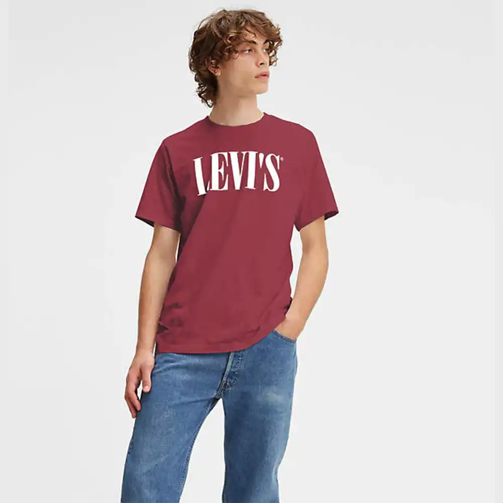 T shirt manche courte homme Levis front logo Bordeaux