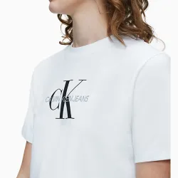 Tee shirt manche courte femme Calvin Klein w monogram modern straight Blanc -...
