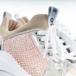 Basket basse femme Guess blush metallic Rose - ZESHOES