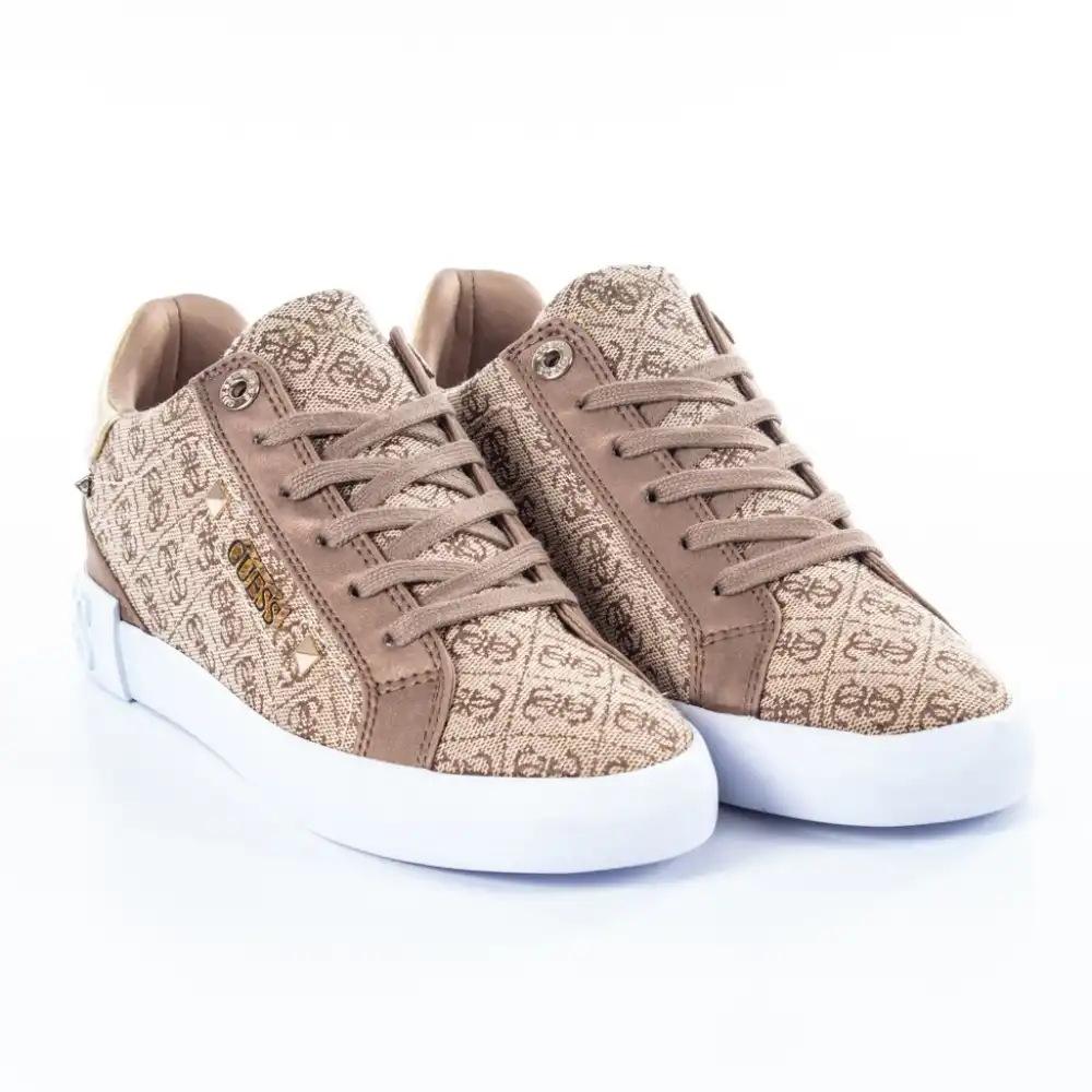 Basket de ville basse femme Guess streetwear Beige - ZESHOES