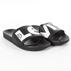 Claquette homme Levis strong branding Noir - ZESHOES