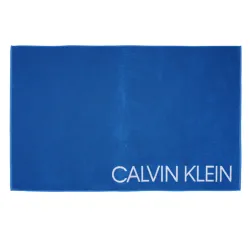 Serviette de plage femme Calvin Klein classic side logo Bleu - ZESHOES