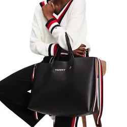 Sac à main noir Tommy Jeans ICONIC TOMMY TOTE SOLID