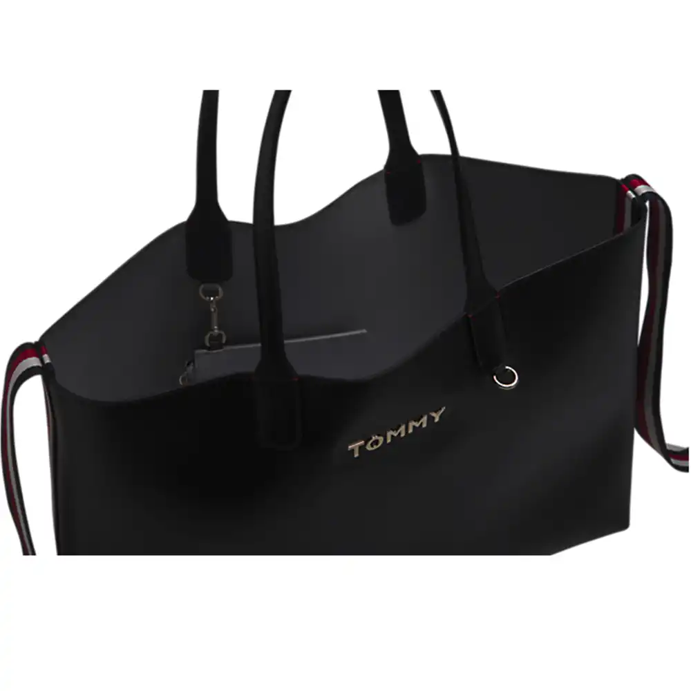 Sac à main noir Tommy Jeans ICONIC TOMMY TOTE SOLID