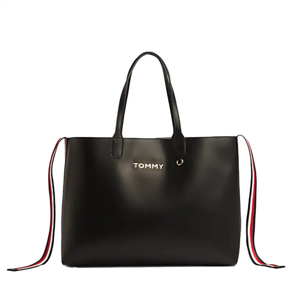Sac à main noir Tommy Jeans ICONIC TOMMY TOTE SOLID