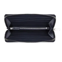 Portefeuille femme Calvin Klein sculpted large ziparound Bleu