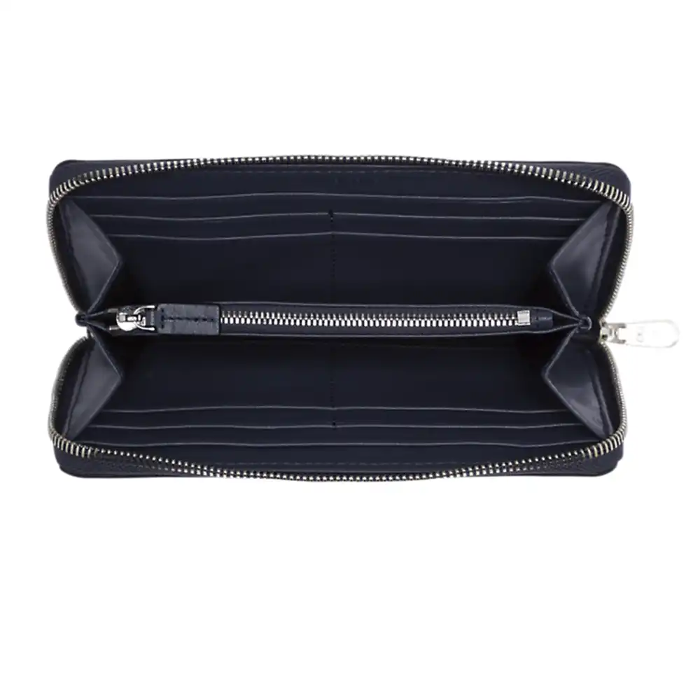 Portefeuille femme Calvin Klein sculpted large ziparound Bleu