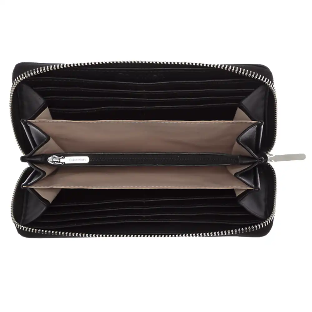 Portefeuille femme Calvin Klein extended lrg ziparound Noir - ZESHOES