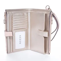 portefeuille de marque Guess simili cuir rose zeshoes en soldes promotions