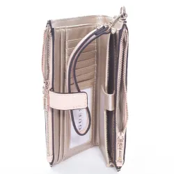 portefeuille de marque Guess simili cuir rose zeshoes en soldes promotions