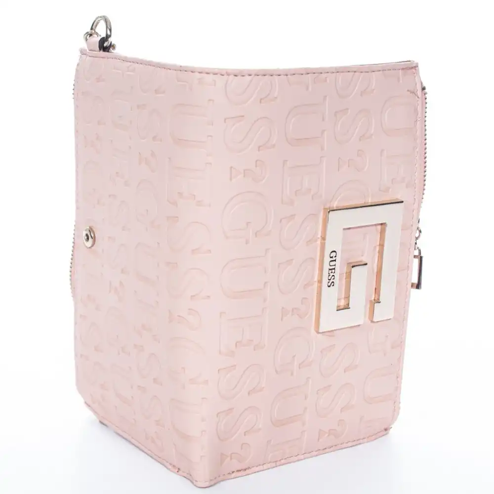 portefeuille de marque Guess simili cuir rose zeshoes en soldes promotions