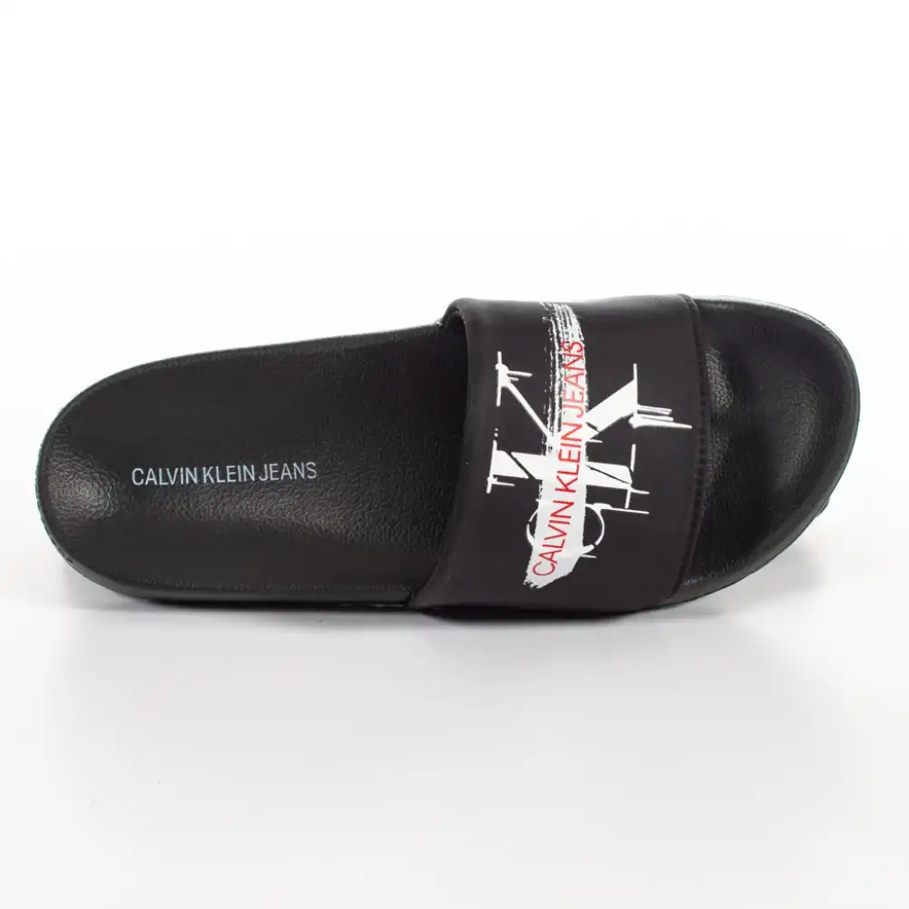 Claquette homme Calvin Klein slides classic Noir - ZESHOES