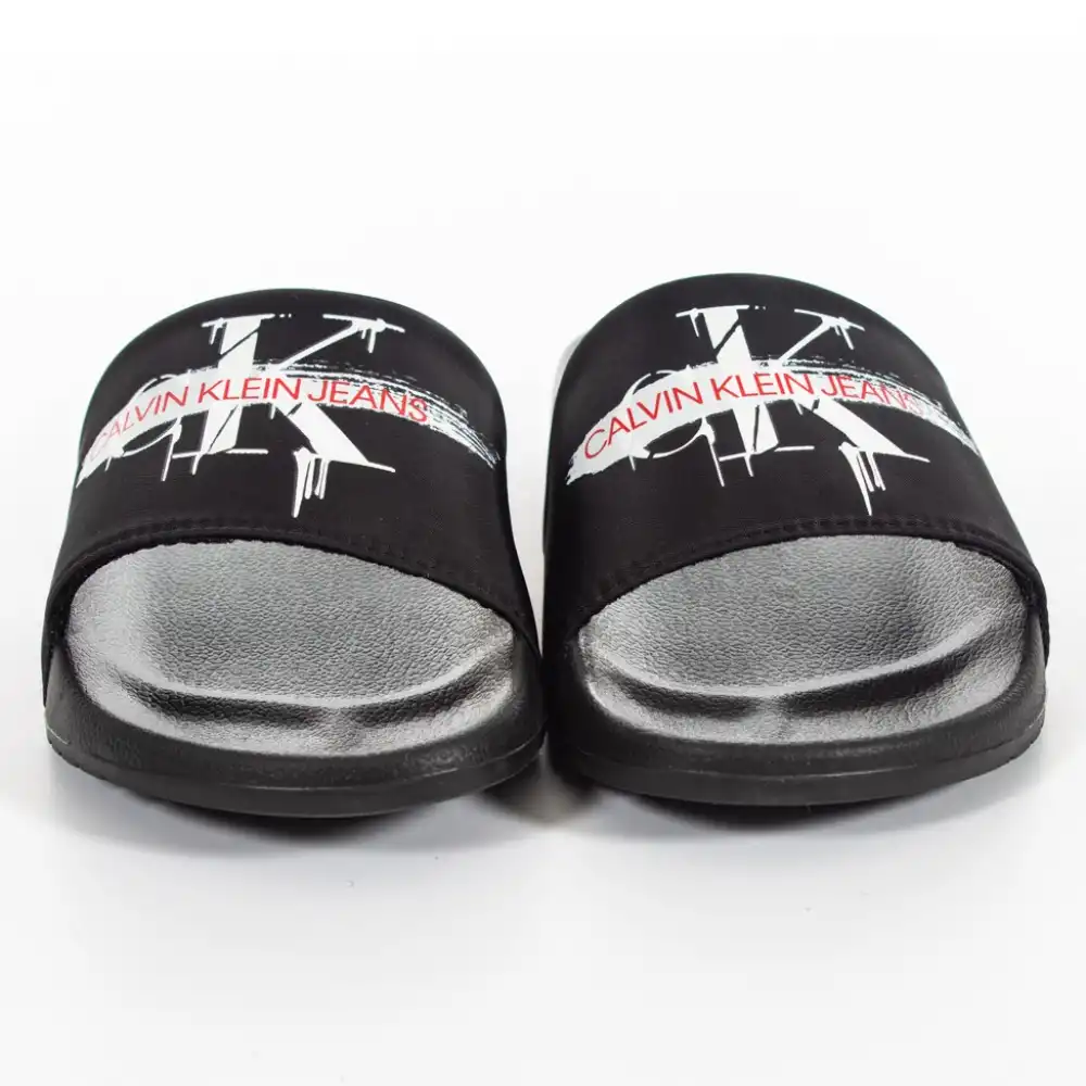 Claquette homme Calvin Klein slides classic Noir - ZESHOES