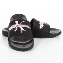 Claquette homme Calvin Klein slides classic Noir - ZESHOES