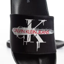 Claquette homme Calvin Klein slides classic Noir - ZESHOES