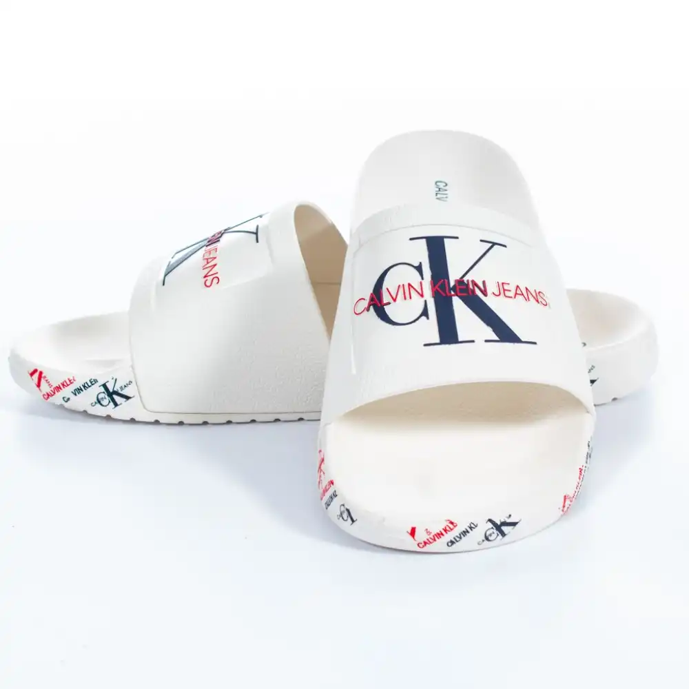 Claquette homme Calvin Klein slides classic Blanc
