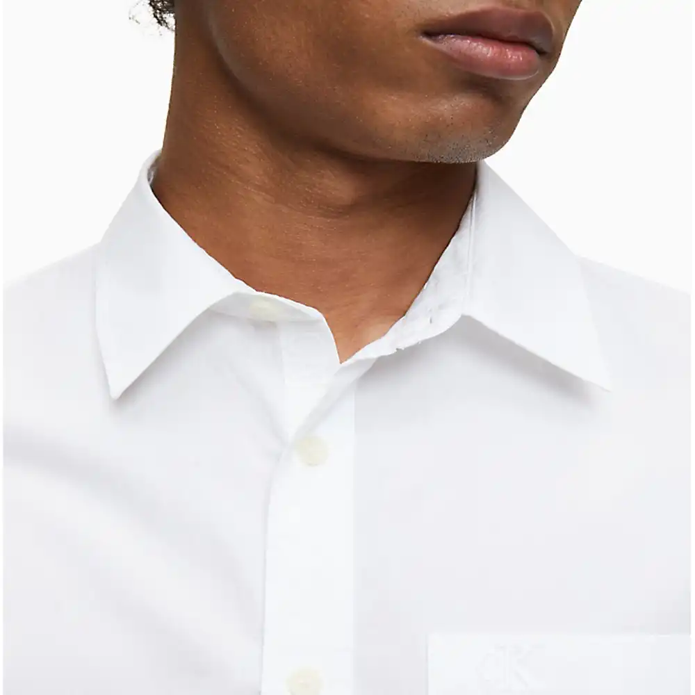 Chemise manches longues homme Calvin Klein slim stretch logo tape pckt yaf Bl...