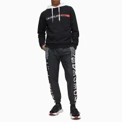 Sweat shirt homme Calvin Klein stripe institutional logo reg cn bae Noir