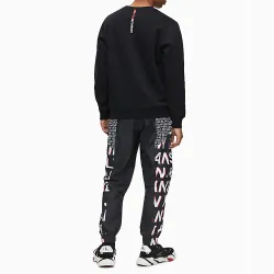 Sweat shirt homme Calvin Klein stripe institutional logo reg cn bae Noir