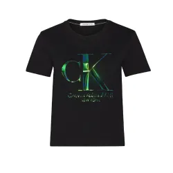 Tee shirt de marque Calvin Klein noir vêtement en promotion des marques en soldes