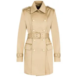 Blouson femme Guess waisted belt Beige