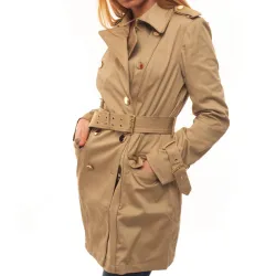 Blouson femme Guess waisted belt Beige