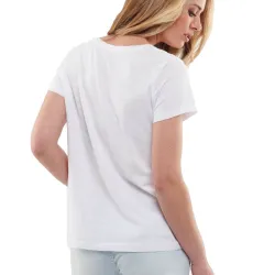 Tee shirt manche courte femme Le Temps Des Cerises moorea Blanc - ZESHOES