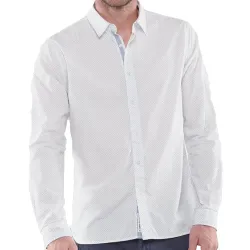 Chemise manches longues homme Le Temps Des Cerises kurt Blanc - ZESHOES