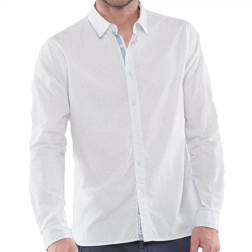 Chemise manches longues homme Le Temps Des Cerises kurt Blanc - ZESHOES