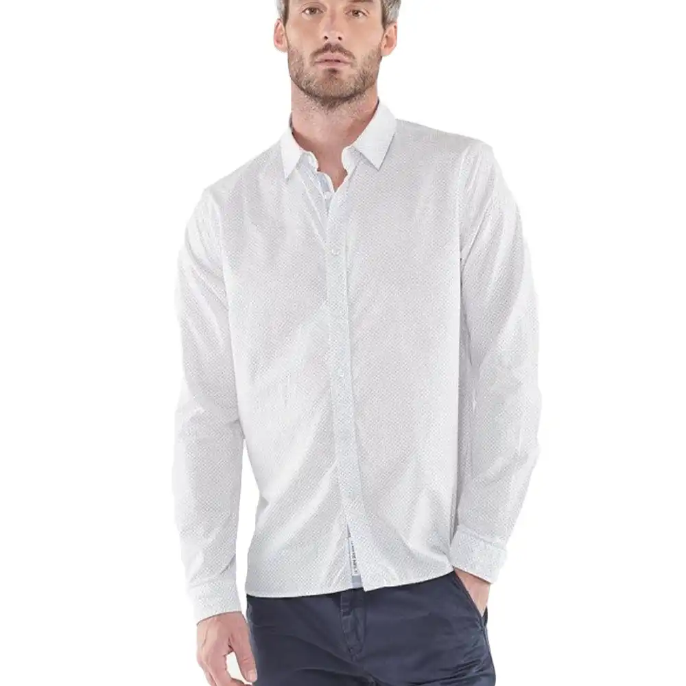 Chemise manches longues homme Le Temps Des Cerises kurt Blanc - ZESHOES