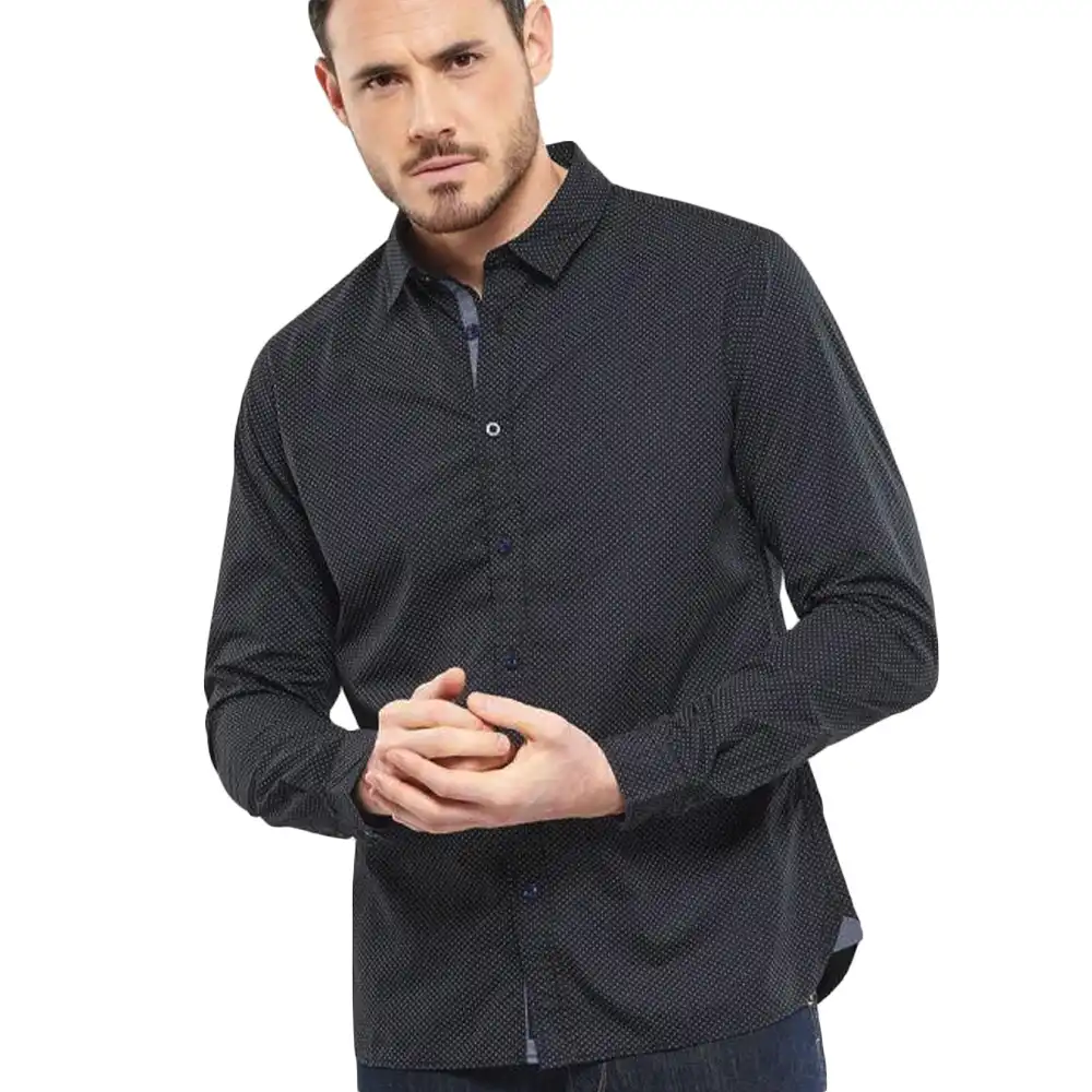 Chemise manches longues homme Le Temps Des Cerises kurt Noir - ZESHOES