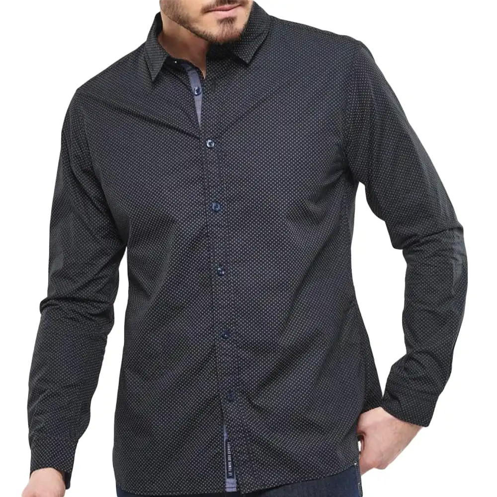 Chemise manches longues homme Le Temps Des Cerises kurt Noir - ZESHOES