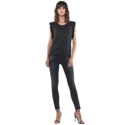 Jeans femme Le Temps Des Cerises pulp 7/8ème doha délavé Noir